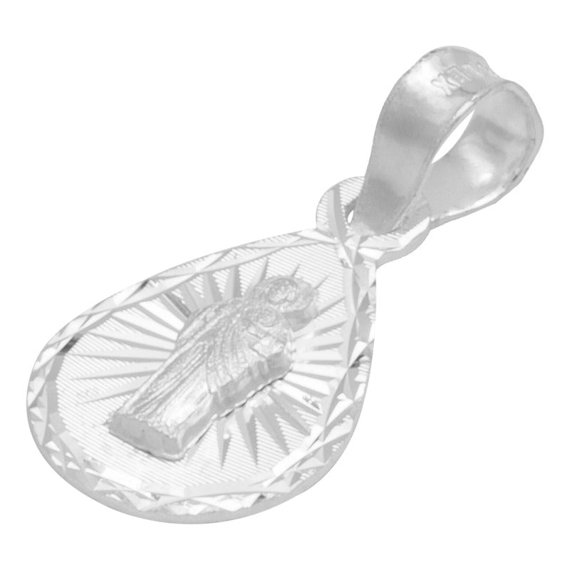 Dije Medalla Gota Bautizo Diamantado San Judas Plata 925 1cm