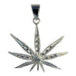 Dije Medalla De Planta Cannabis Zirconias Plata Solida 925