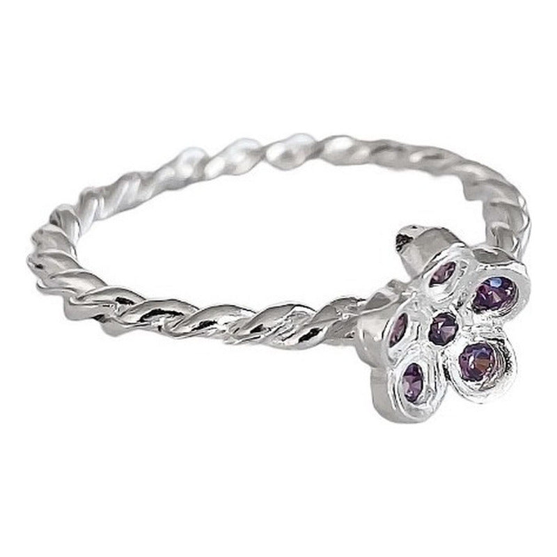 Anillo Flor Primavera Verano Regalo Promesa Solida 925