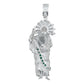 Dije Grande San Judas Zirconias Artesanal Plata 925 7.5 Cm