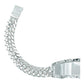 Esclava Doble Cubana Placa Lisa Hombre Plata Maciza S925