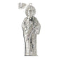 Enorme Dije De San Judas 9.5cm Con Zirconia De Plata Ley 925