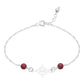 Pulsera Ajustable Nudo Bruja Figaro 3x1 Bolas Plata 925 Tinto 6 Cm 20 Cm