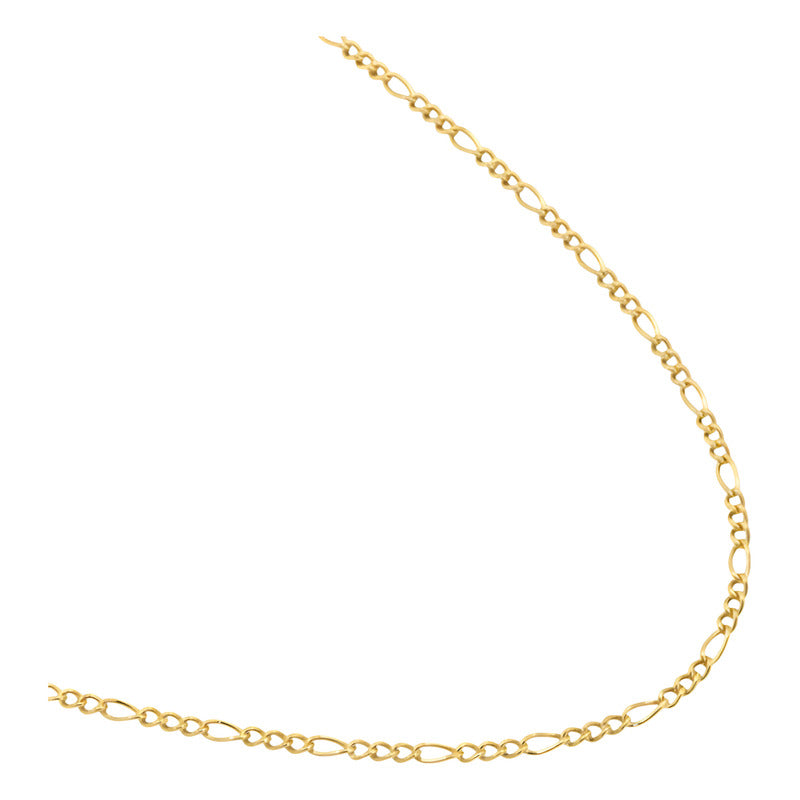 Cadena Fígaro 3x1 Mujer Regalo Oro 10k 55 Cm X 1 Mm 1.4g Amarillo