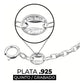 Pulsera Ajustable Trébol Mujer Regalo Plata 925 20 Cm Negro 20 Cm