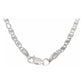 Cadena De Plata Ley .925 Marinera Unisex Lisa 50 Cm X 4 Mm