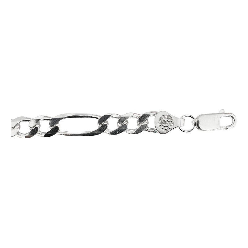 Esclava Pulsera Fígaro 3x1 Caballero Hombre Plata .925 6 Mm
