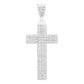 Dije Cruz Grande Zirconias Hombre Regalo Plata 925 5.7 Cm Blanco