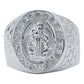 Anillo Grande Para Hombre San Benito Zirconia Plata 925