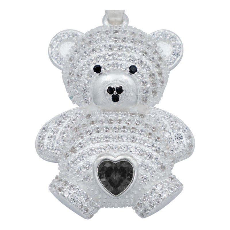Dije Osito Corazón Zirconias Amor Regalo Plata 925