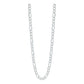 Cadena De Plata 925 Diamantada Hombre Fígaro 70 Cm X 6 Mm