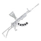 Dije Mediano Rifle Ak 47 Cuerno De Chivo Plata Solida S925