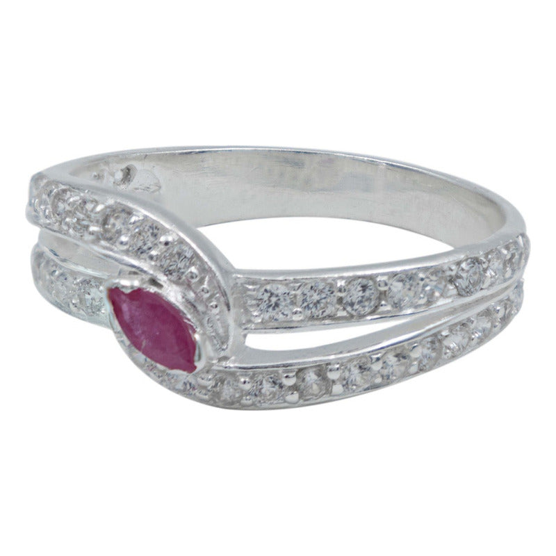 Anillo Promesa Compromiso Plata Fina 925 Rubi Certificado