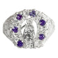 Anillo Santa Muerte Herradura Zirconias Plata Ley 925