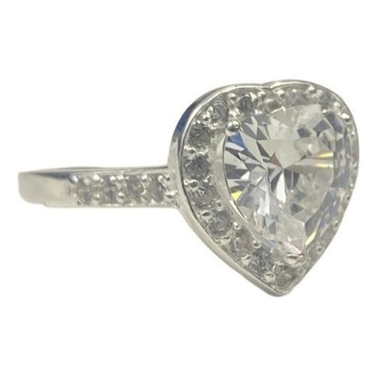 Anillo Solitario Corazón Compromiso Promesa Plata 925
