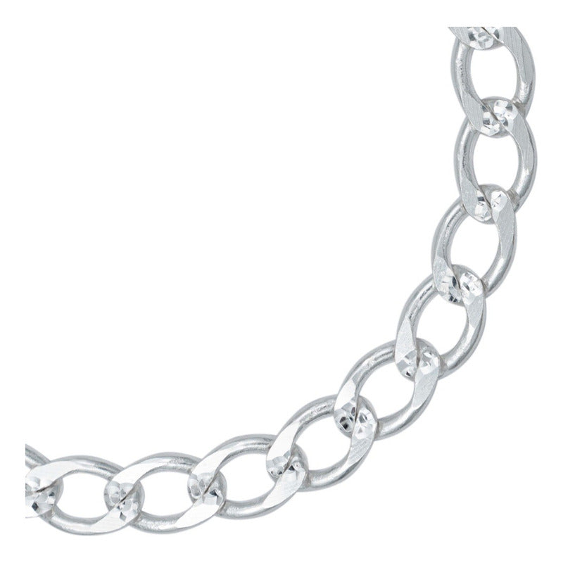 Pulsera Gruesa Cubana Diamantada Hombre Regalo Plata 925 8mm