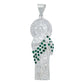 Dije Grande San Judas Zirconias Baguette Artesanal Plata 925