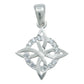 Dije Nudo Bruja Celta Chico Zirconias + Cadena Plata 925 Blanco Alto/ancho 2.8 Cm X 2 Cm