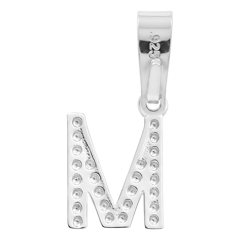 Dije Inicial De Plata 925 Zirconias  2 Cm Regalo Para Mujer M
