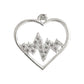 Dije Corazón Ritmo Amor Zirconias Regalo Amistad Plata 925 Blanco Alto/ancho 3 Cm X 2.3 Cm