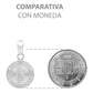 Dije Mini Medalla Bautizo Virgen Guadalupe Plata 925 1.2 Cm Blanco
