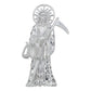 Dije Santa Muerte Guadaña Asa Lisa Zirconia Plata 925 5.8 Cm