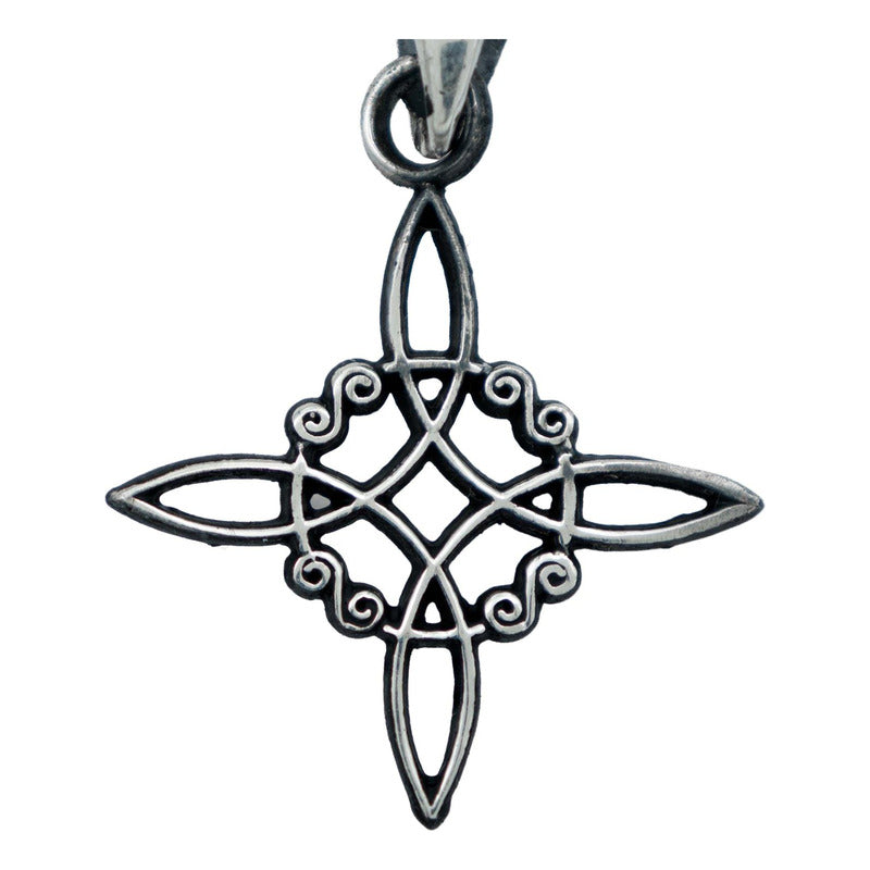 Dije Nudo Bruja Celta Pavonado Artesanal + Cadena Plata 925