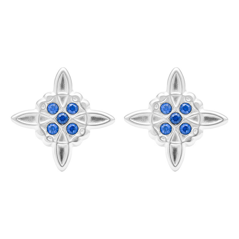 Aretes Broquel Plata 925 Nudo De Bruja Y Zirconia Amuleto