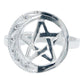 Anillo Diamantado Pentagrama Luna Zirconias Plata Ley 925