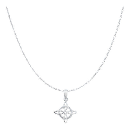 Dije Nudo Bruja Plata Solida 925 + Cadena 55 Cm Plata S925