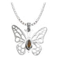 Dije Mariposa Grande Zirconia Con Cadena Reglo Plata 925