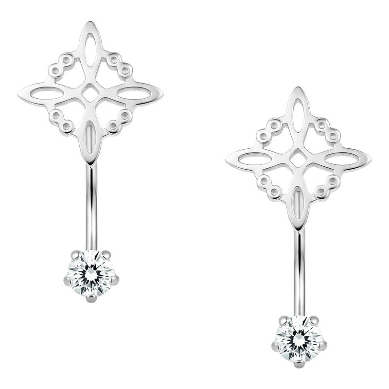 Aretes Colgantes Plata 925 Mujer Nudo Bruja Zirconia