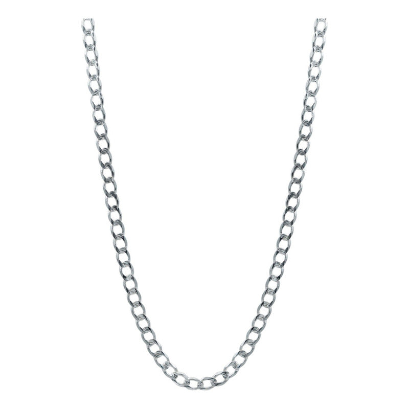 Cadena Cubana Gruesa Diamantada Hombre Plata 925 65cm X 7mm