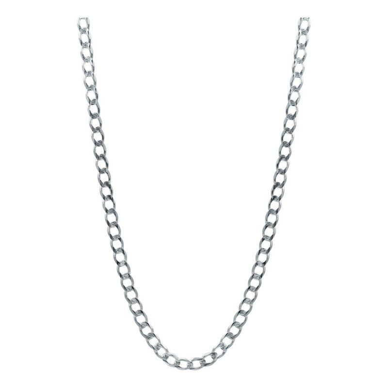 Cadena Cubana Gruesa Diamantada Hombre Plata 925 65cm X 7mm