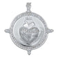 Dije Medalla Sagrado Corazón Liso Zirconias Plata 925