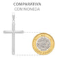 Dije Cruz Tubo Tubular Lisa Sencillo Hombre Plata 925 4.1 Cm Plateado