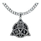 3 Pzs Collar Nudo Bruja Celta Vikingo Triqueta Amuleto Acero Negro