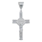 Dije Mediano Cruz Jesucristo San Benito Zirconias Plata 925