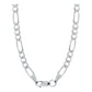 Cadena Figaro 3x1 Diamantada Unisex Plata 925 50 Cm X 5 Mm