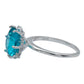 Anillo Promesa Amor Plata Obsidiana Paraiba Certificado 2 Ct