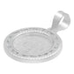 Dije Medalla Cruz San Benito Zirconias Plata 925 1.6 Cm Blanco
