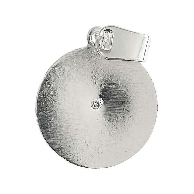 Dije Medalla Diamantada Mediana San Judas Plata 925 2.4 Cm