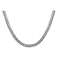 Cadena Cuba Cerrada Diamantada Hombre Plata 925 55 Cm X 5 Mm