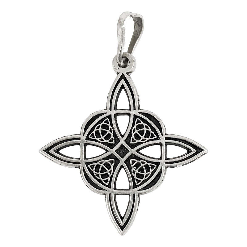 Dije Nudo De Bruja Amuleto Celta Laser Pavonado Plata 925