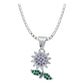 Dije Flor Primavera Zirconia Mujer Con Cadena Plata 925
