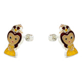 Aretes Broquel Arracadas Pendiente Princesas Plata 925