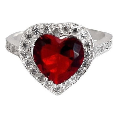 Anillo Corazon Zirconias Amor Promesa Plata Fina Ley S925