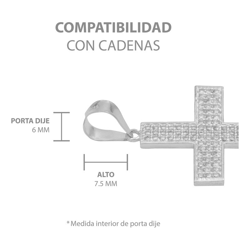Dije Cruz Grande Zirconias Hombre Regalo Plata 925 4.5 Cm