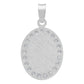 Dije Medalla Oval Espiritu Santo Zirconias Plata 925 1.4 Cm Blanco