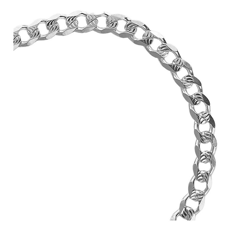 Cadena Cubana Gruesa Diamantada Plata 925 Hombre 70cm X 5mm